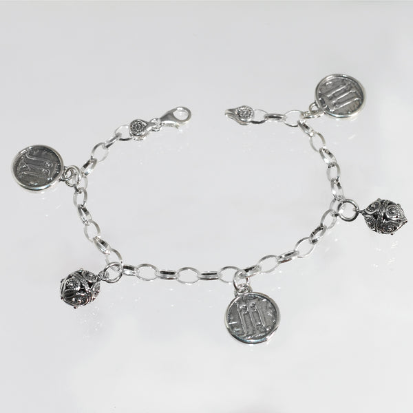 Bracciale Monete Statere e Jennacche in Argento 925/000.