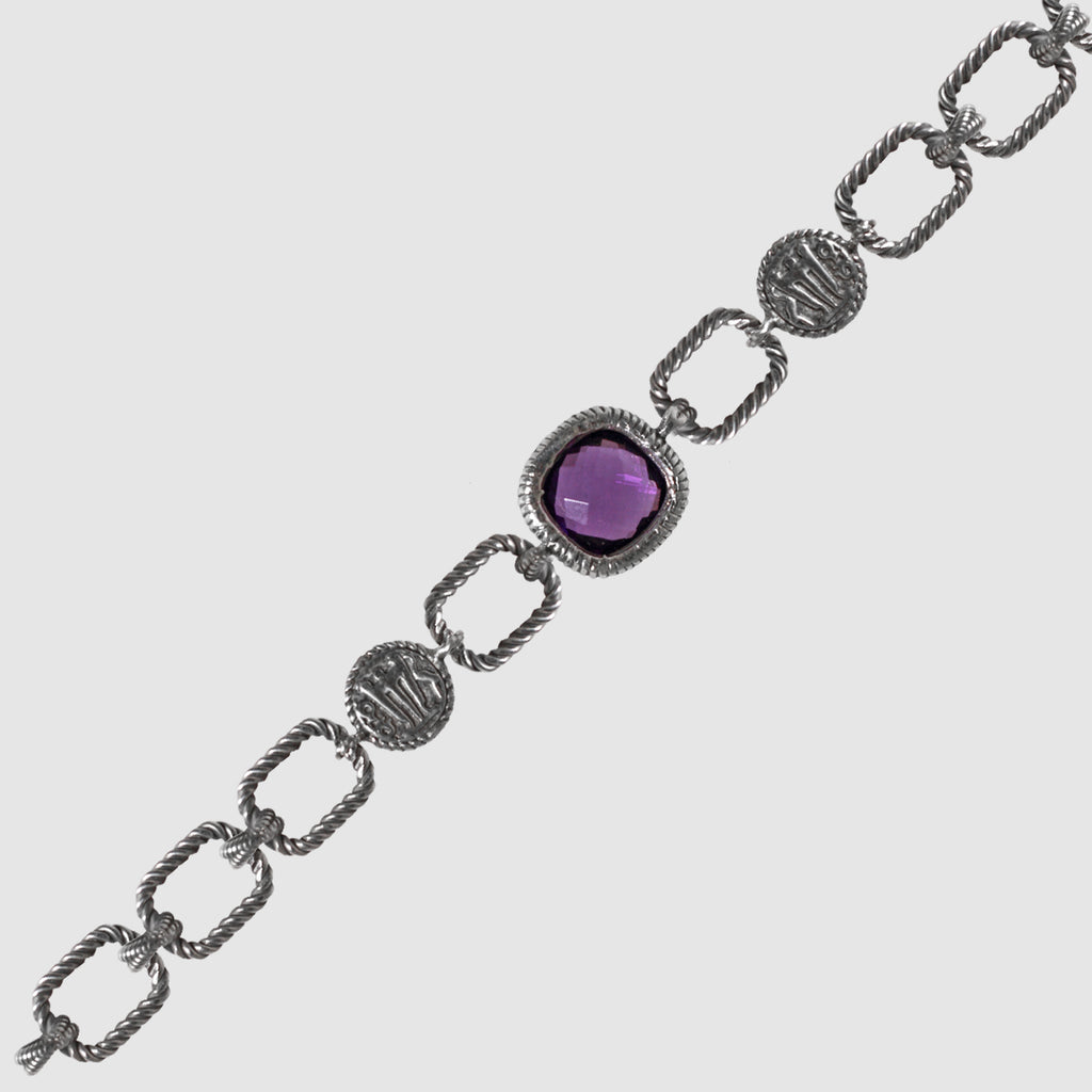 Bracciale Moneta Statere in Argento 925/000 E Quarzo Idrotermale.