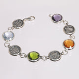 Bracciale con pietre colorate e Moneta Statere in Argento 925/000