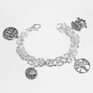 Bracciale Bizantina con charm in Argento 925/000