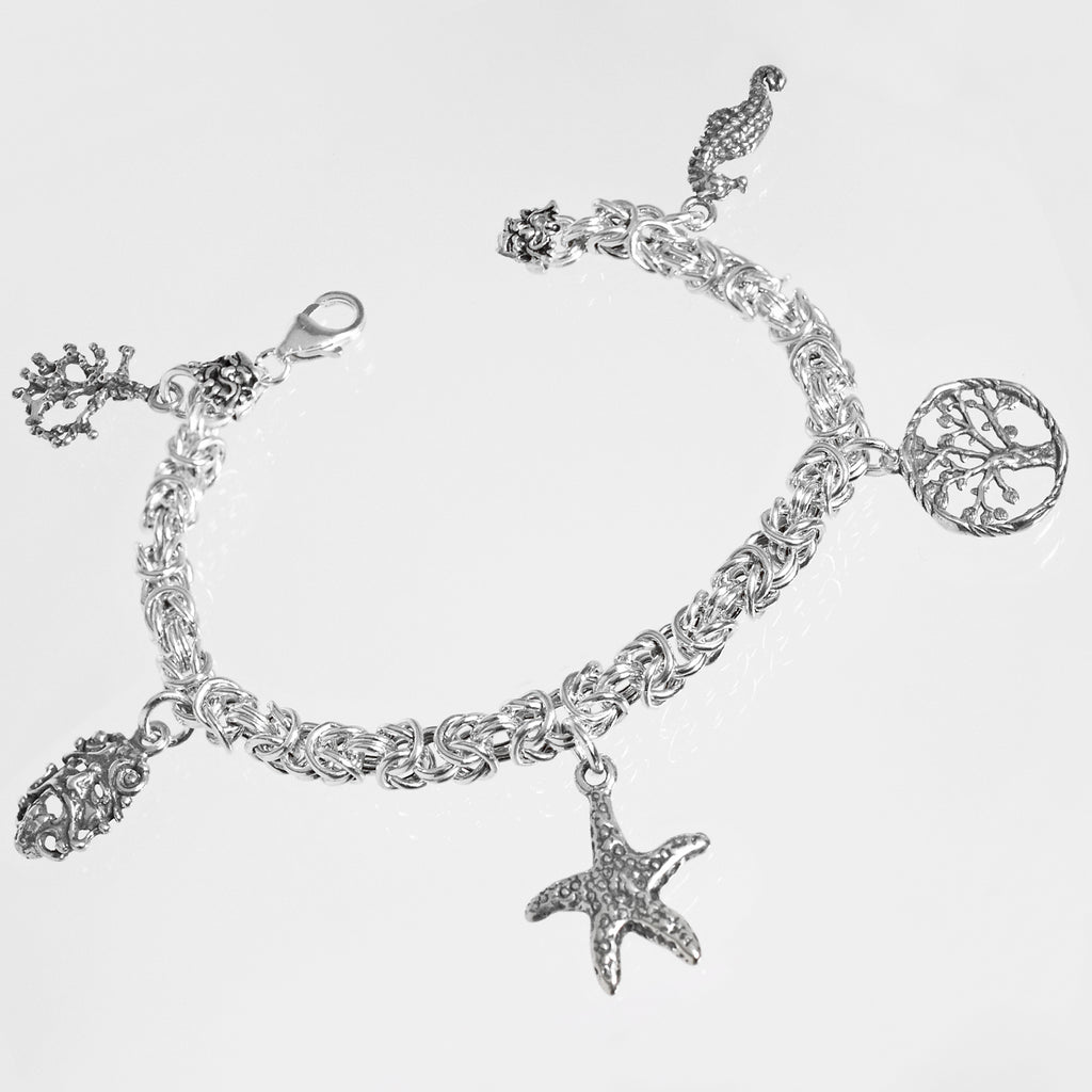 Bracciale Bizantina con Charm in Argento 925/000