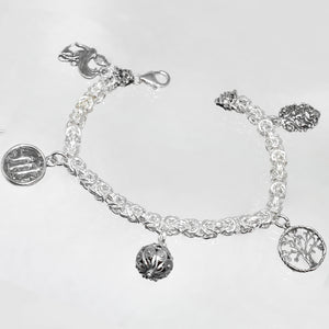 Bracciale Bizantina con charm in Argento 925/000