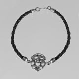 Bracciale Maschera Apotropaica in Argento 925/000 e Cuoio