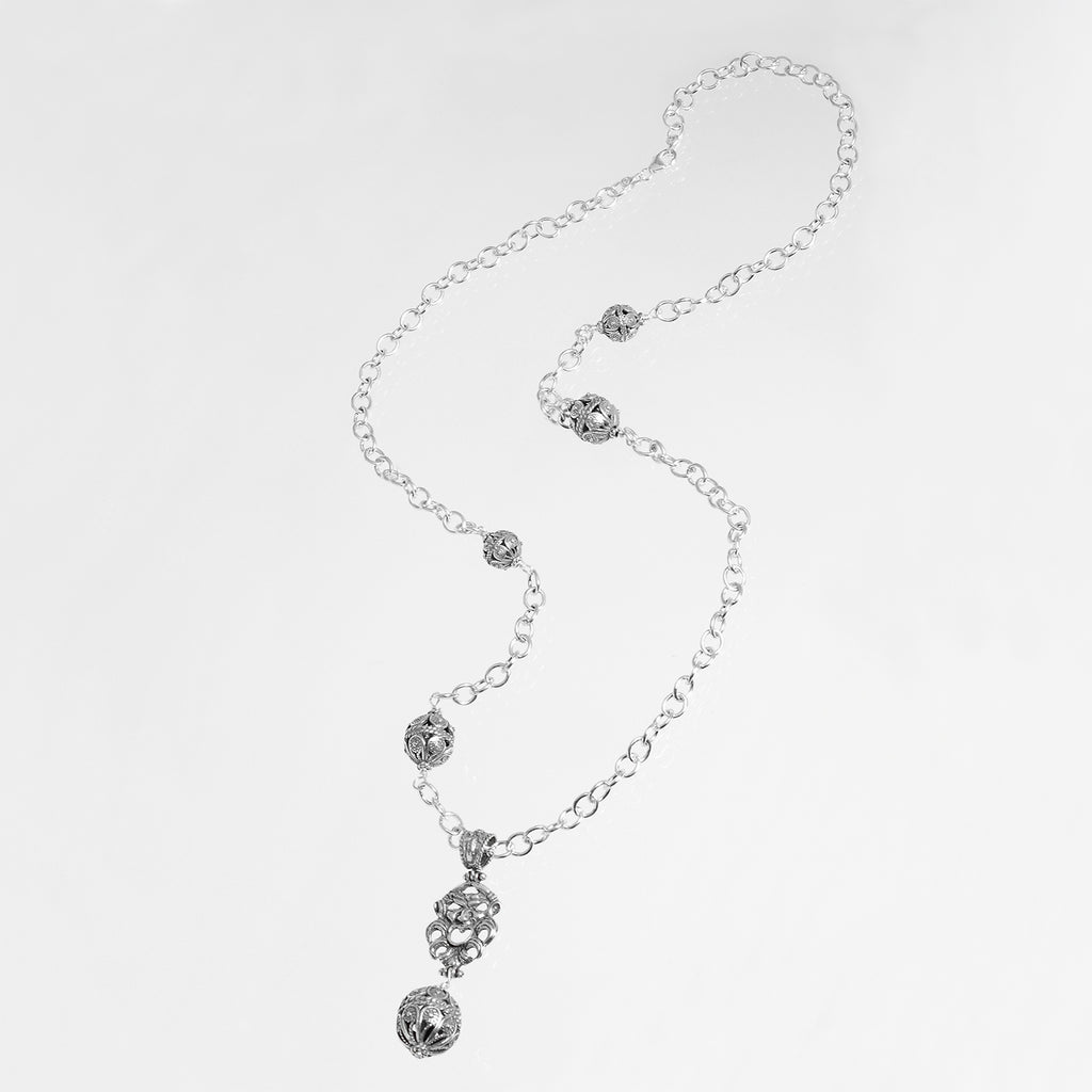 Collana Maschera Apotropaica e Jennacche in Argento 925/000.