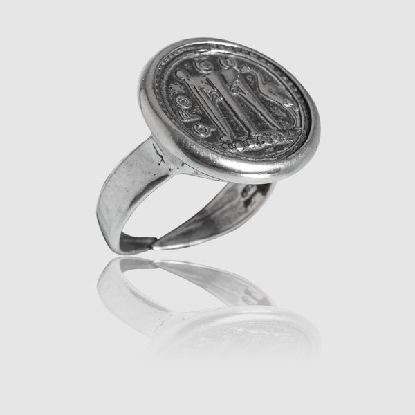 Anello Moneta statere in Argento 925/000