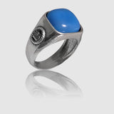 Anello in Argento 925/000 e Agata Blu.