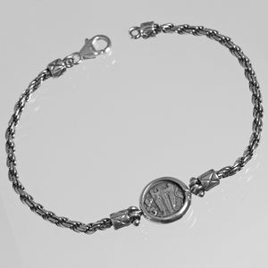 Bracciale con moneta statere in Argento 925/000.