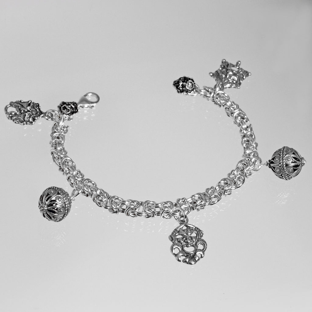 Bracciale Maschere Apotropaiche e Jennacche in Argento 925/000.