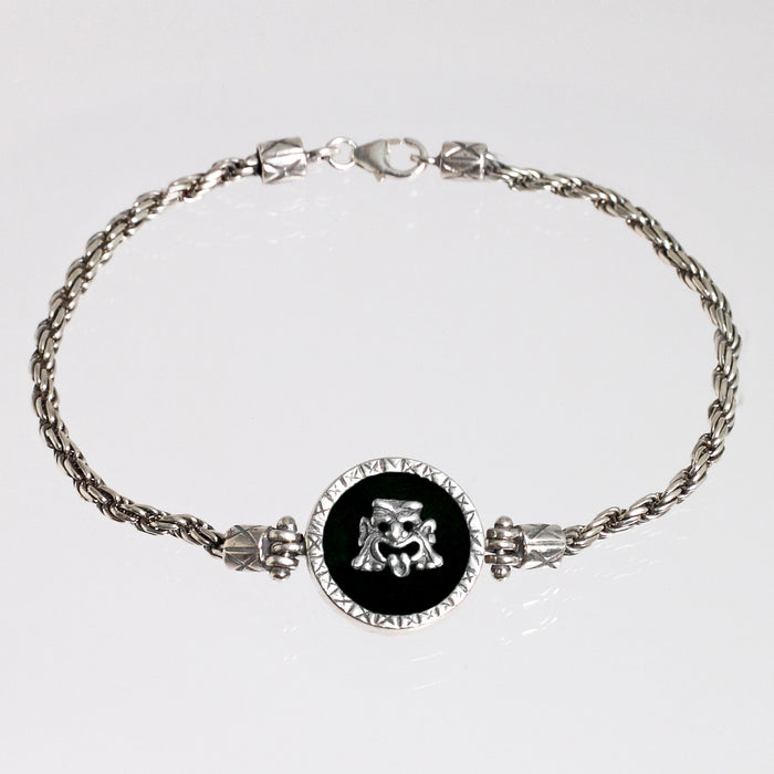 Bracciale Maschera Apotropaica in Argento 925/000 e Agata.