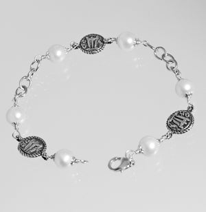 Bracciale con Perle e Monete Statere in Argento 925/000